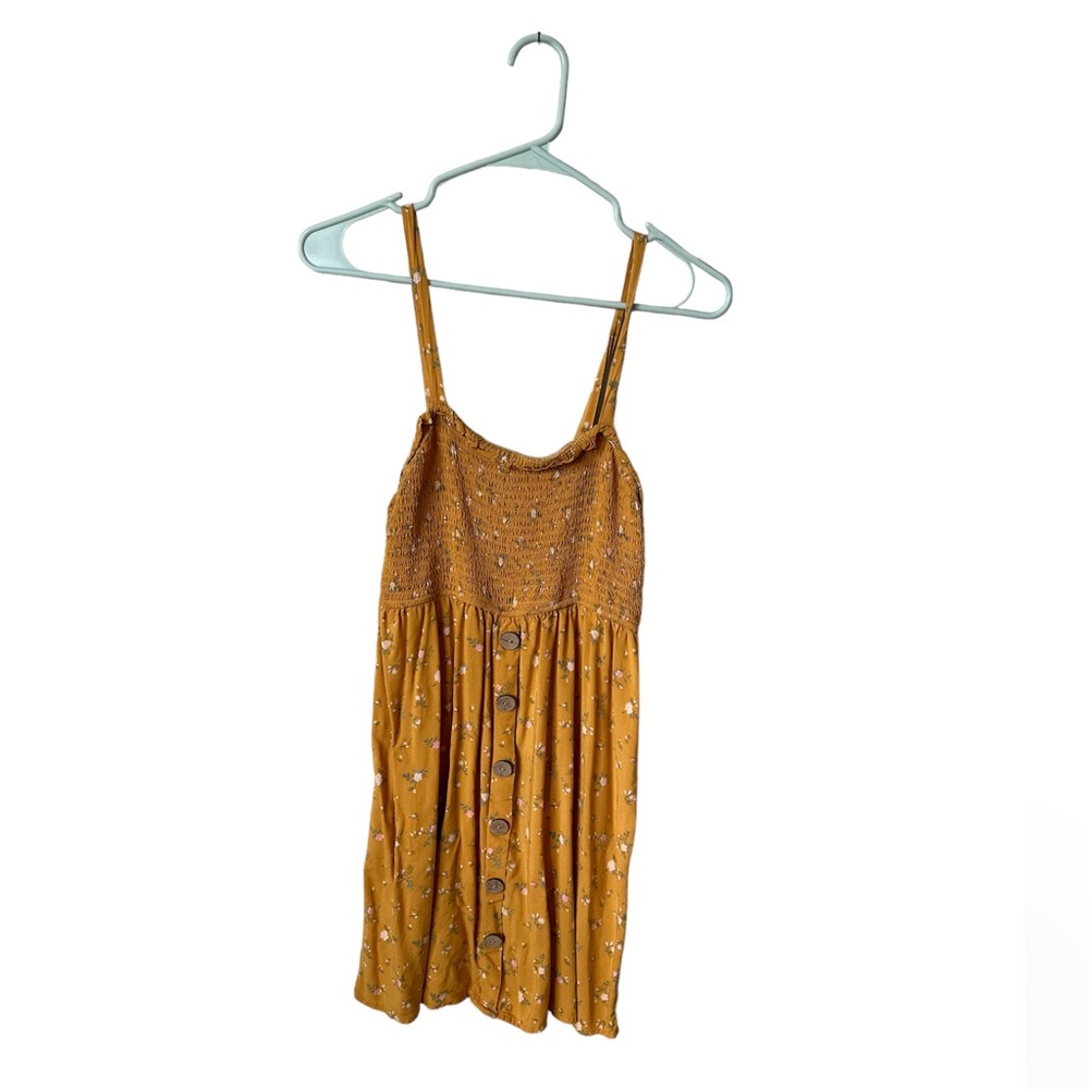 Yellow Floral Sleeveless Dress